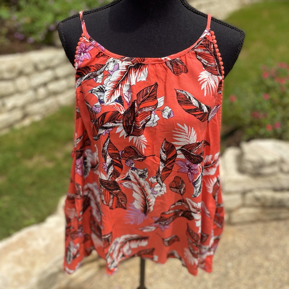 Coral Keyhole, Halter, Blouse, size XXL
